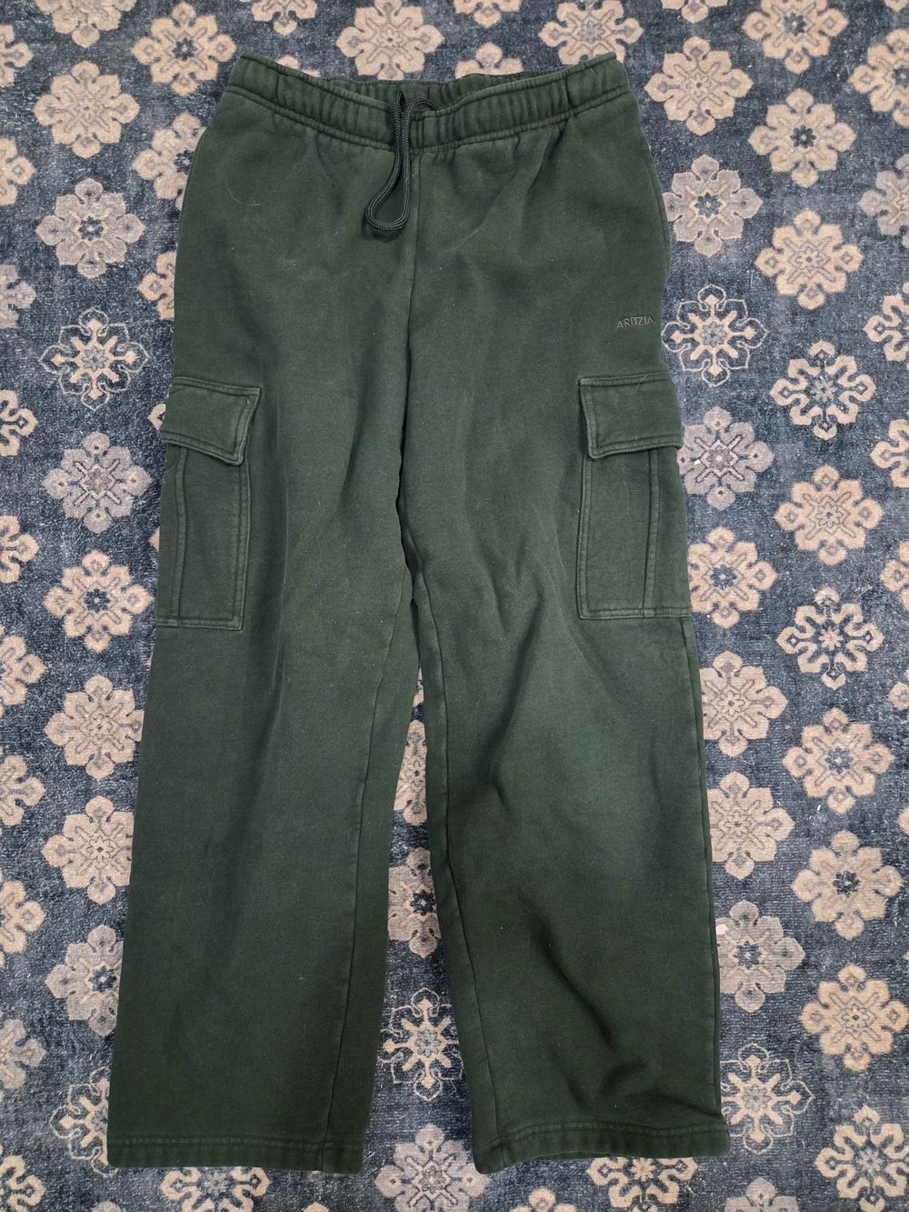 Aritzia Sweat Fleece Green Cargo Sweatpants
